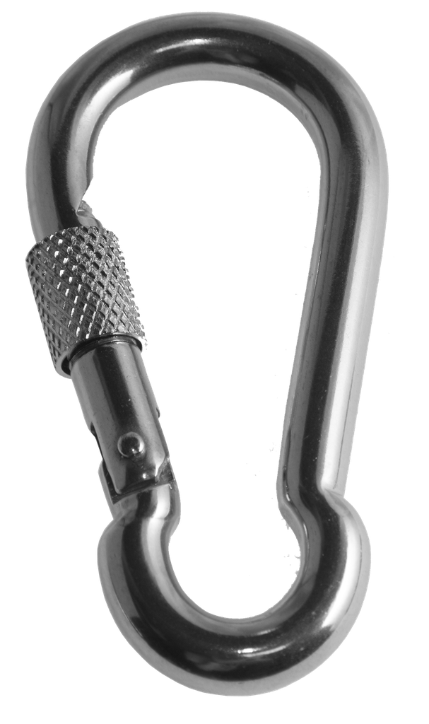 [SNAP00121] Roestvrijstalen karabijnhaak met veiligheidsschroef, 60 mm
