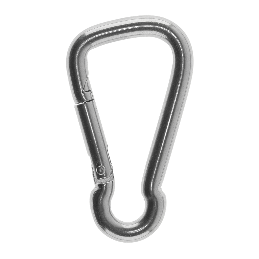 Mousqueton asymétrique en inox, 60 mm