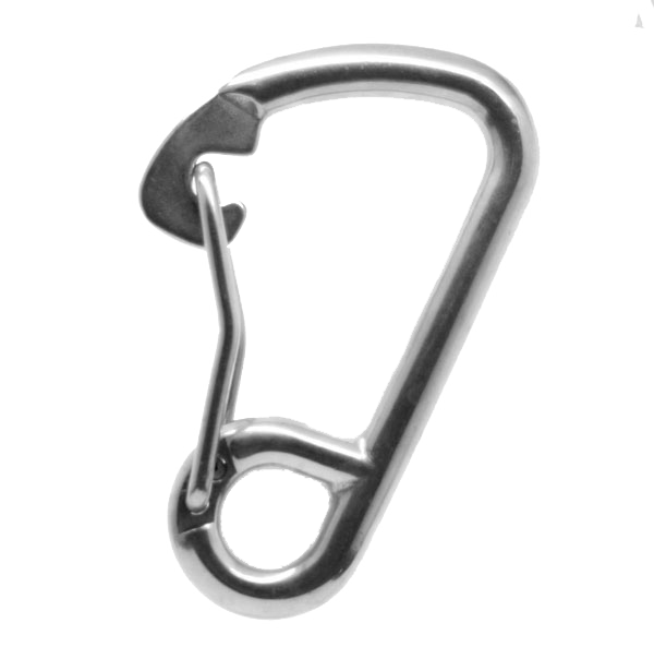 Asymmetrical spring carabiner, 120 mm