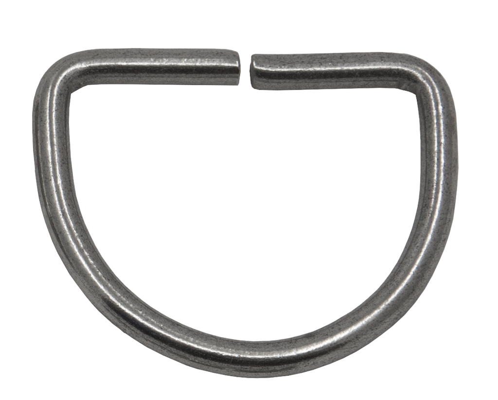 Open stainless steel D-ring, 50 mm, D 5 mm