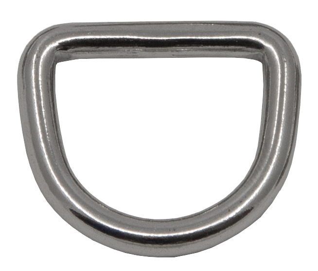 Stainless steel D-ring, closed, 25 mm, D 5 mm