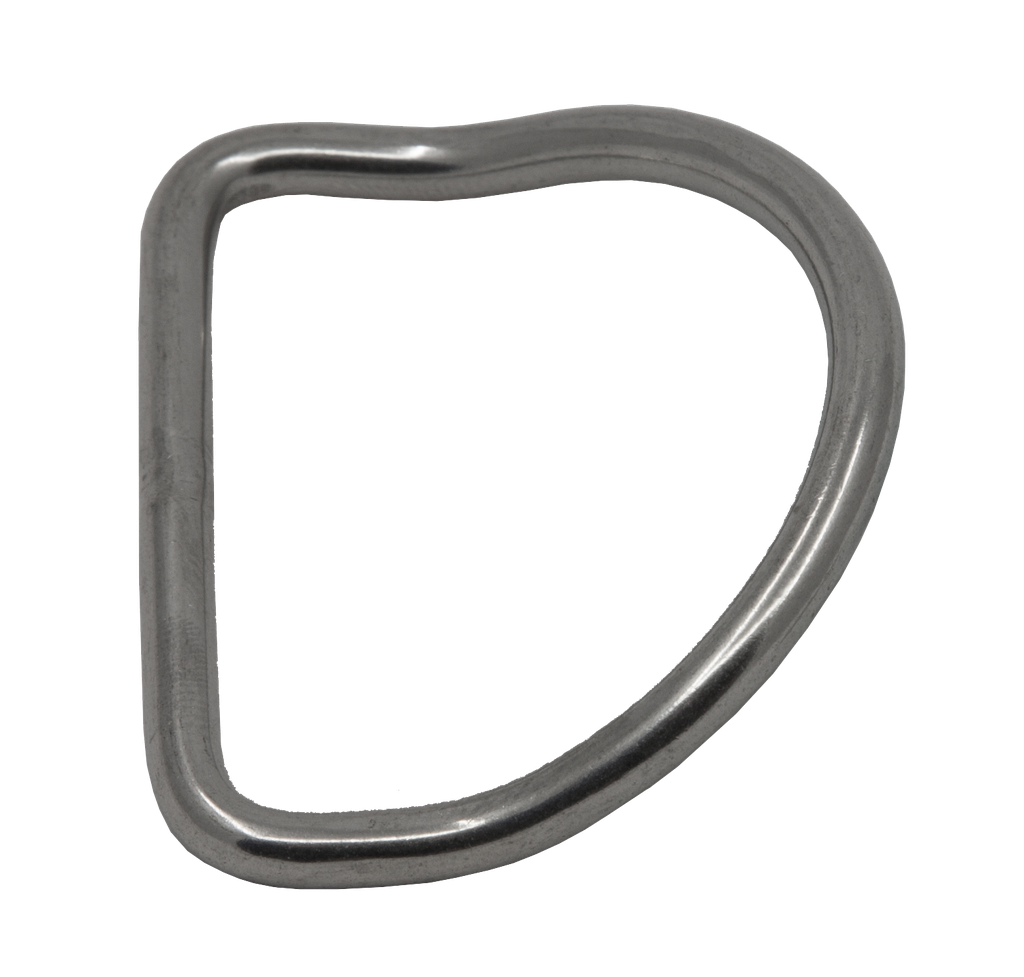 Stainless steel D-Ring, angled, 50 mm