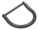Angled stainless steel D-ring with screw 40 mm