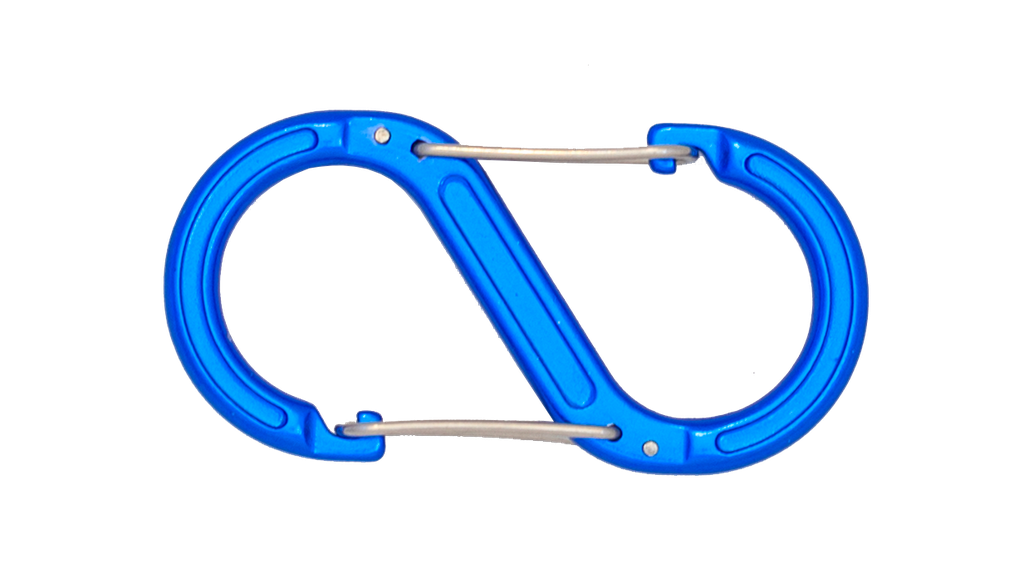 Double aluminium carabiner 80 mm