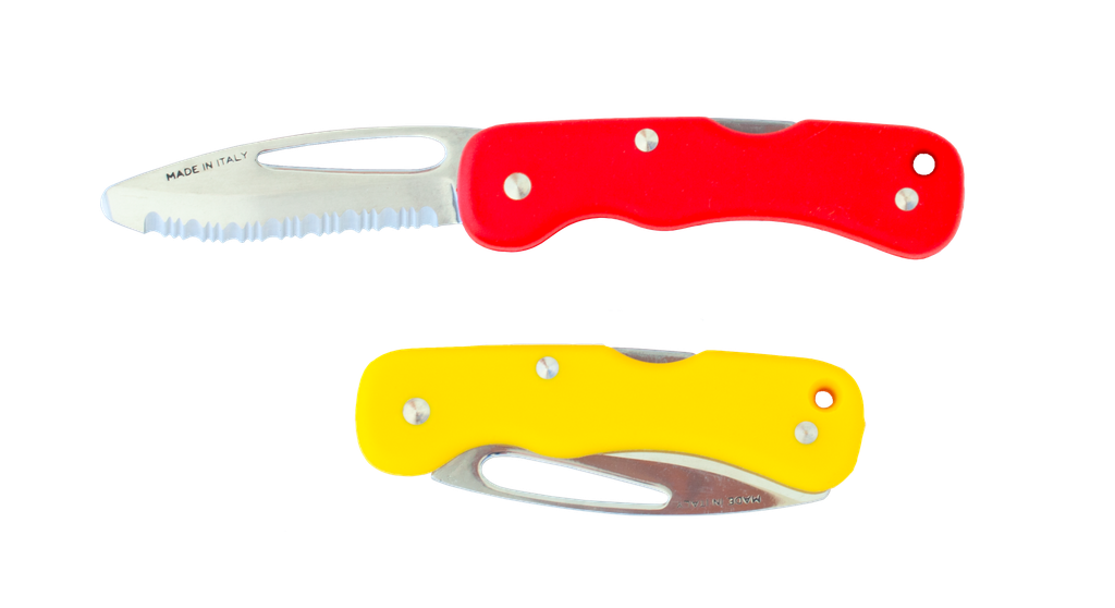[KNIF00020-YELLOW] Couteau Rescue, inox (Geel)