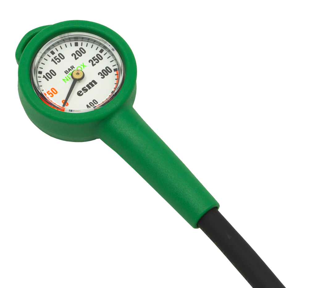 Nitrox pressure gauge, short hose (19 cm)