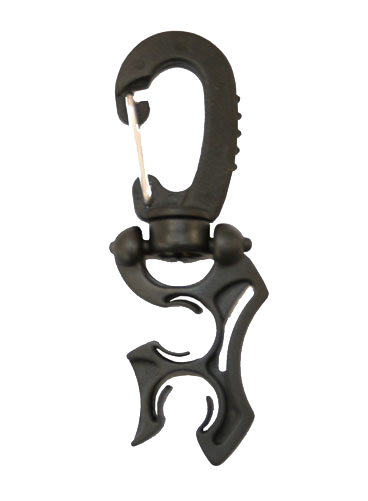 [ACCE00074-BLACK] Mousqueton porte flexible, inox / plastique  (Noir)