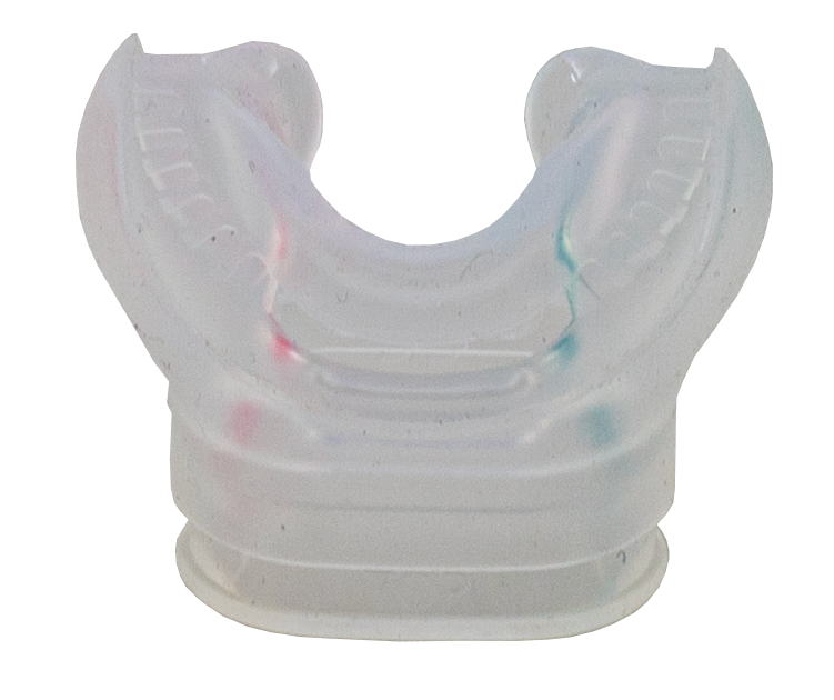 Silicone regulator mouthpiece with palate