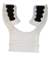 [ACCE00184-BLACK] Embout de détendeur en silicone, translucide, avec pads (Noir)