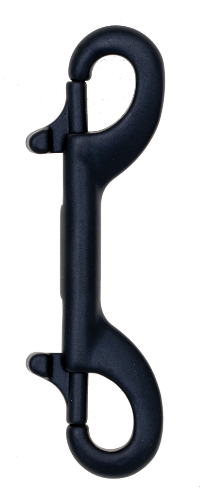 Double bolt snap hooks, stainless steel, coloured, 120 mm