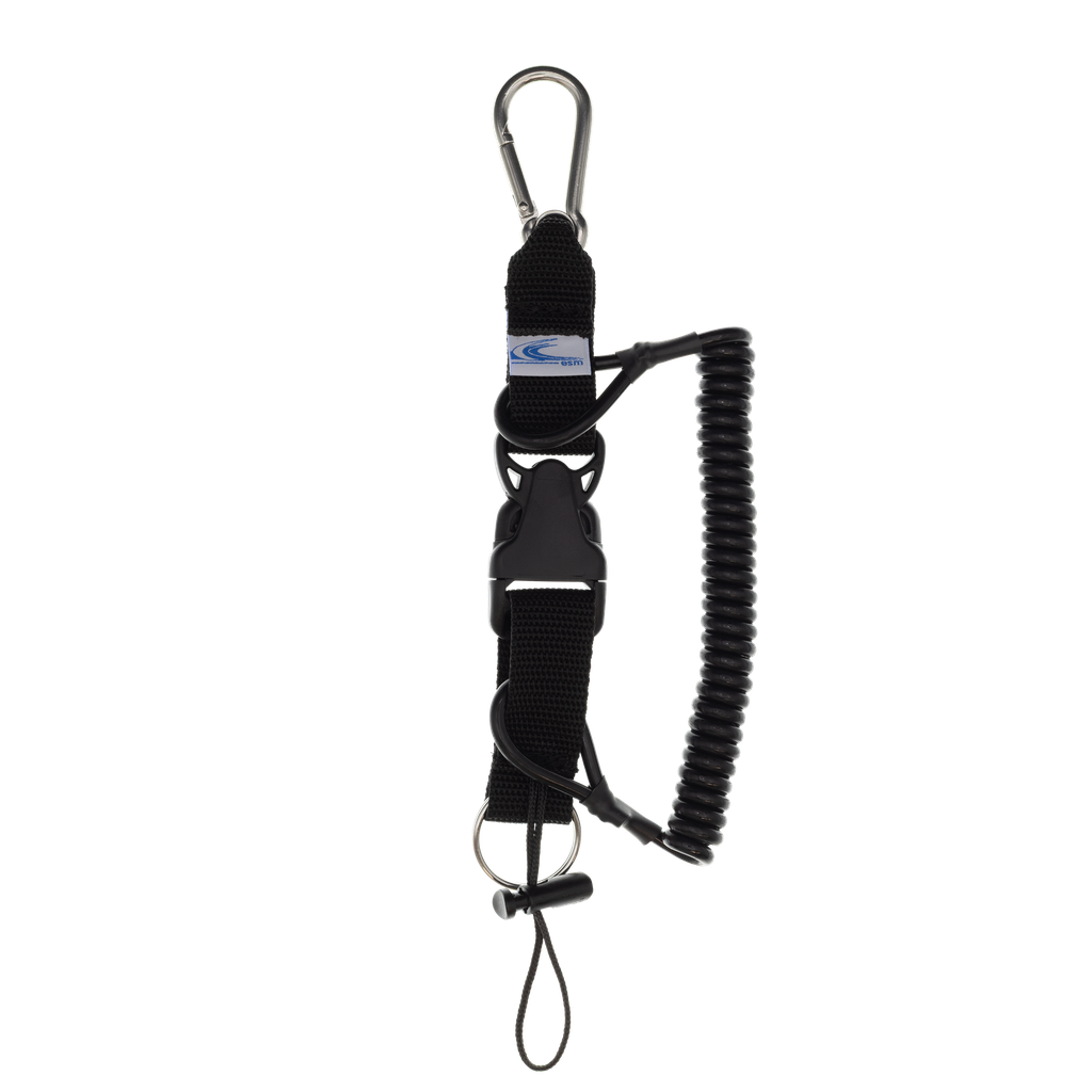 Mousqueton tire bouchon, spirale renforcée, 1 mousqueton Inox 60 mm + Anneau brisé inox 30 mm  