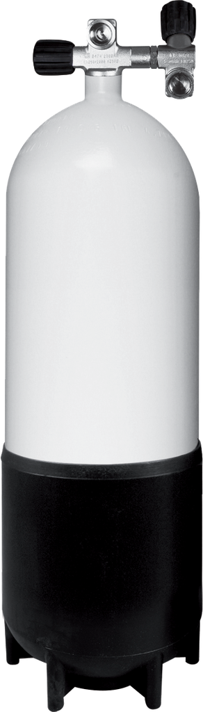 Stalen fles 15 L 230 Bar met dubbele kraan