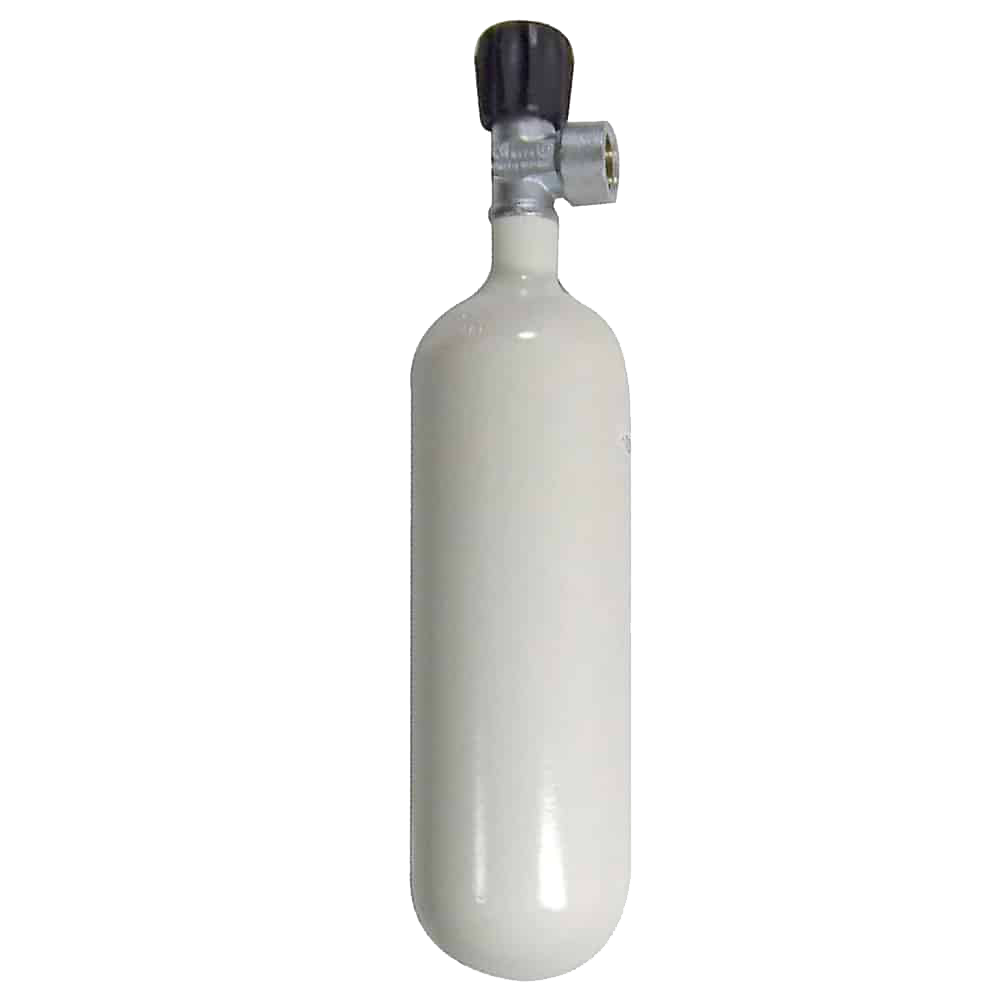 Stalen fles 1 L 300 Bar met monokraan