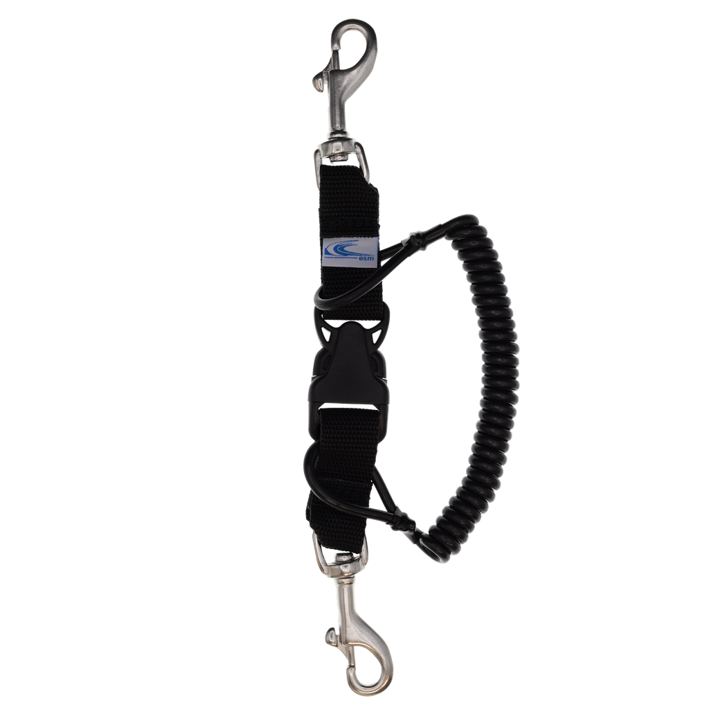 Mousqueton tire bouchon, spirale renforcée, 2 mousquetons Inox 76 mm