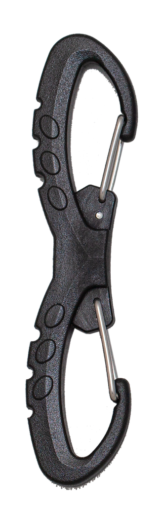 Mousqueton double, plastique coloré, 100 mm