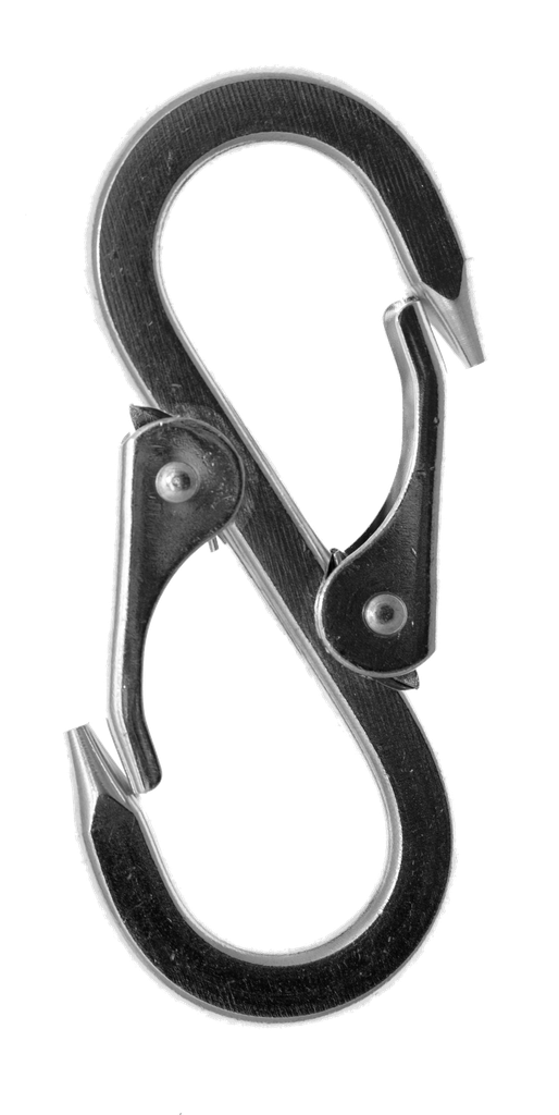 Mousqueton double, inox, 98 mm