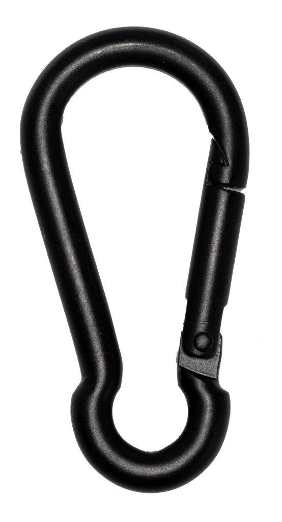 Mousqueton de pompier en inox, 30 mm, noir