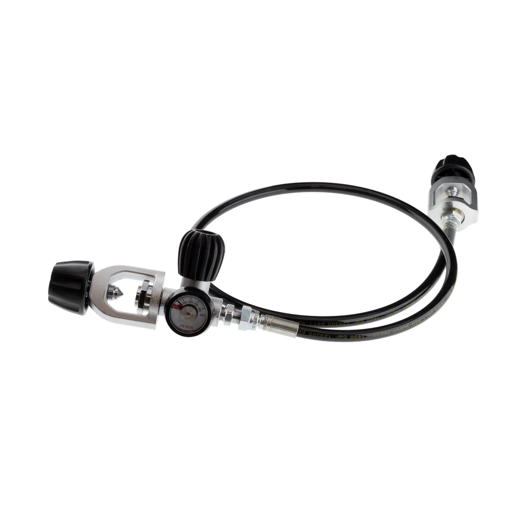 Lyre d'equipression avec manomètre, 1 mètre, étrier