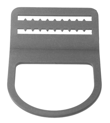 [SNAP00063] Buckle with teeth 95*60 bent 30°, Aluminium