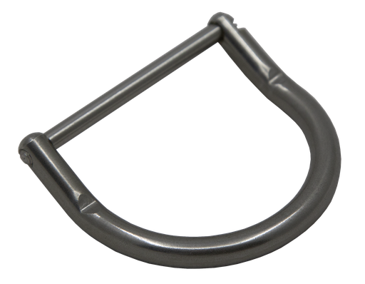 [SNAP00316] Angled stainless steel D-ring with screw 40 mm