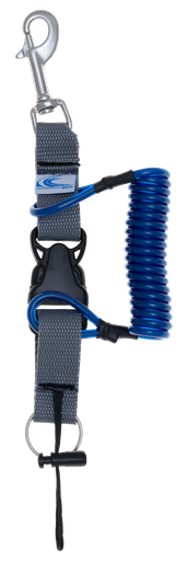 Mousqueton tire bouchon, spirale en inox, 1 mousqueton à tagette 76 mm + Anneau brisé inox 30 mm 