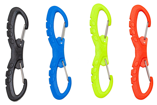 Mousqueton double, plastique coloré, 100 mm