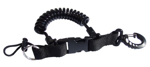 [ACCE00025] Mousqueton tire bouchon (spirale) avec mousqueton plastique